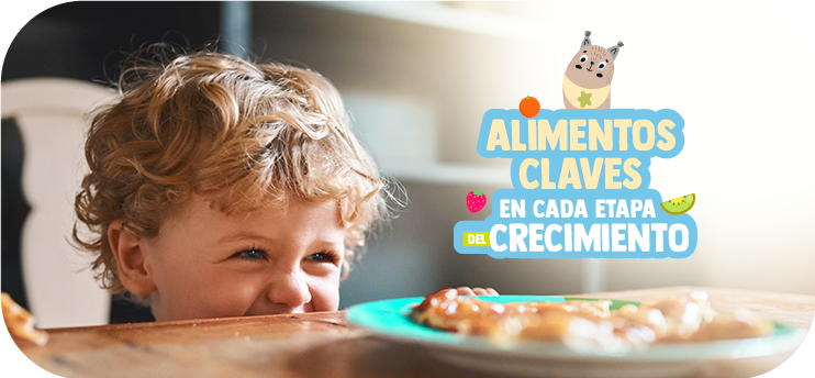 Alimentos clave en las diferentes etapas de crecimiento de los niños.